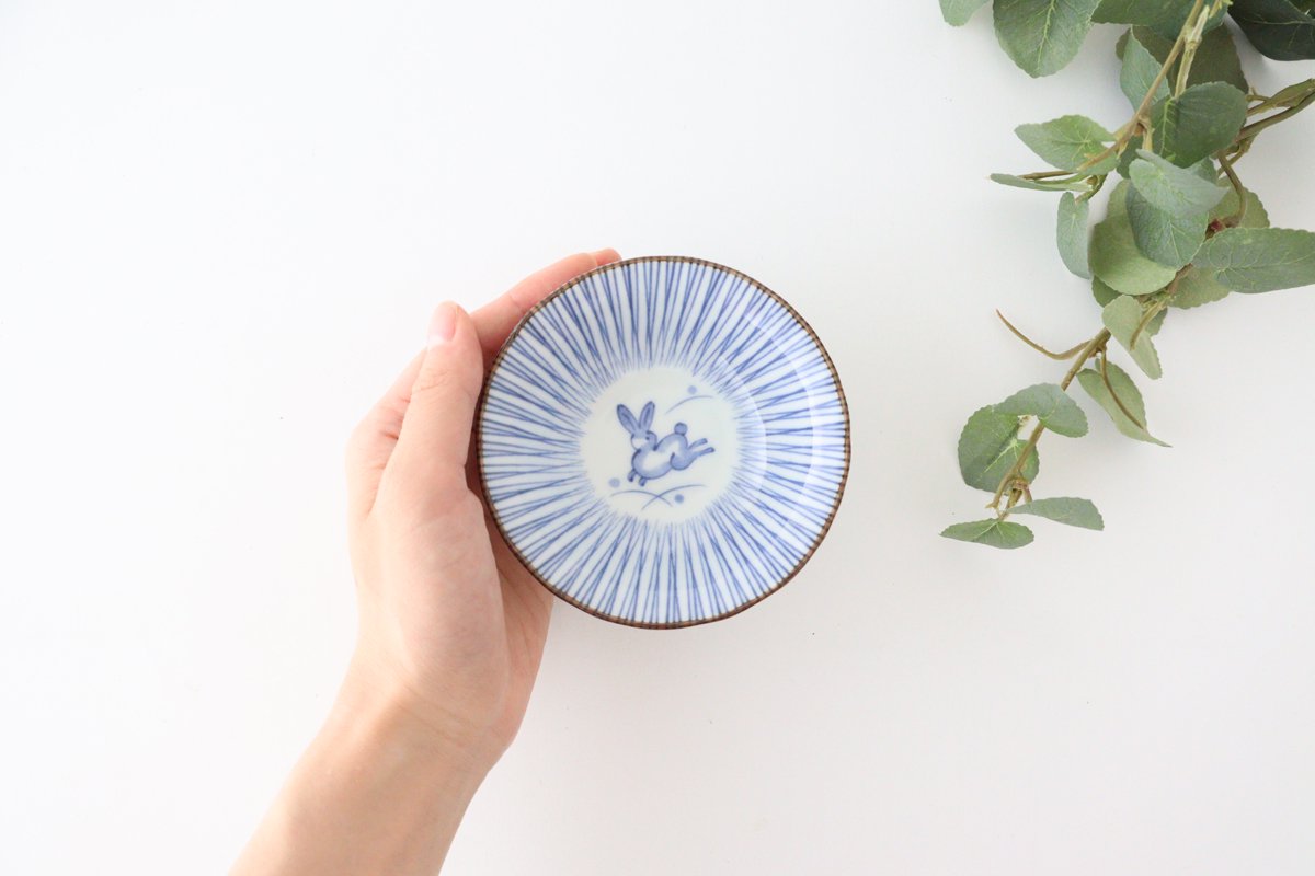 Sauce Plate Blue Rabbit | Hasami Ware