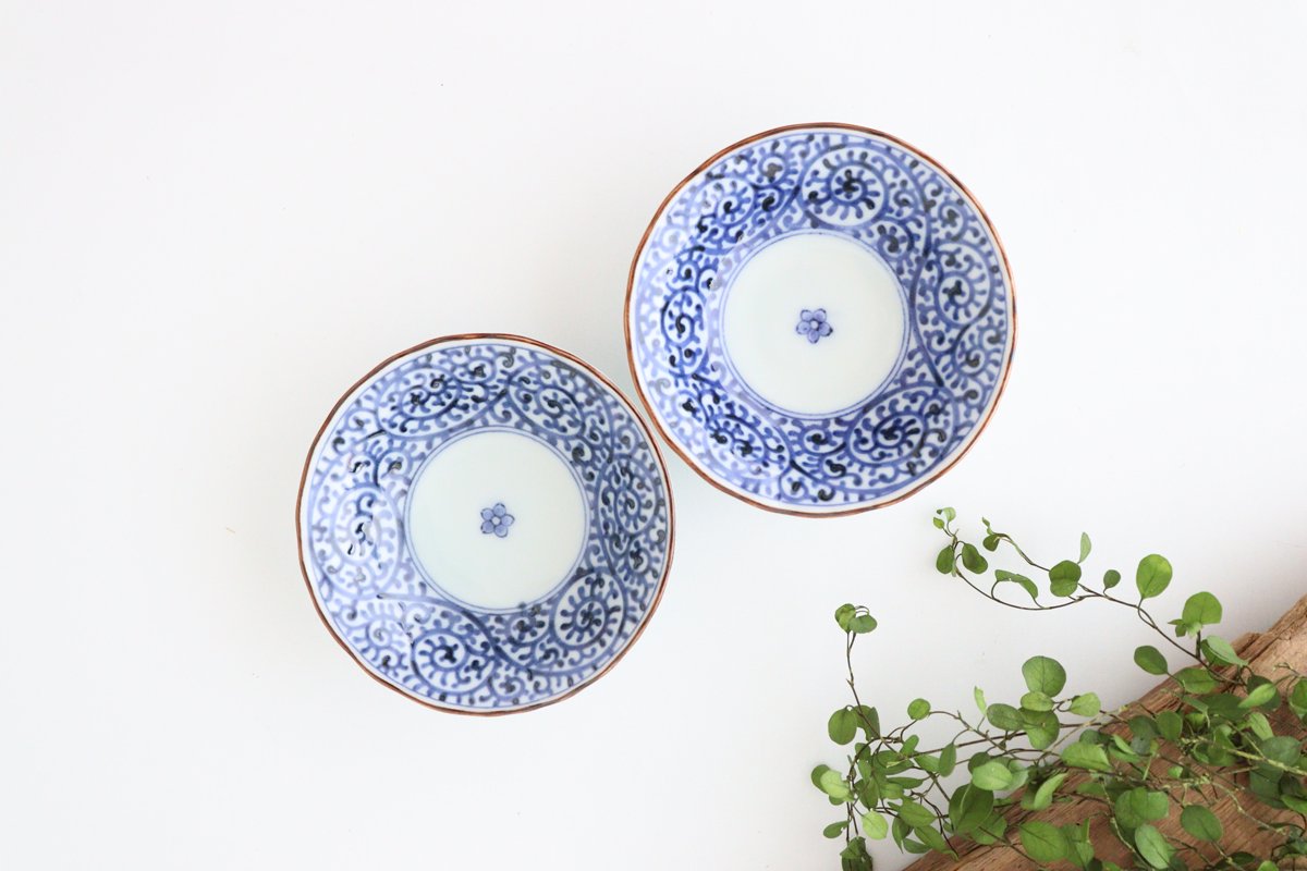 Sauce Plate Blue Arabesque | Hasami Ware