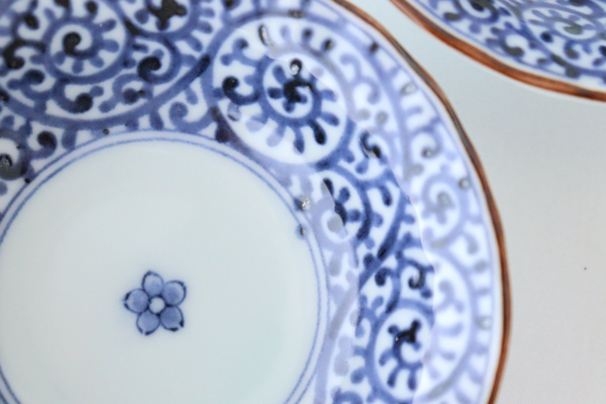 Sauce Plate Blue Arabesque | Hasami Ware
