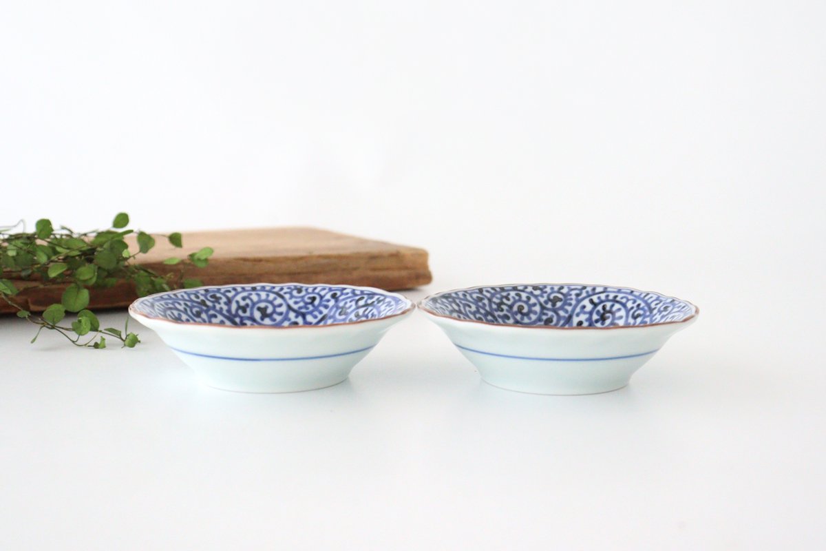Sauce Plate Blue Arabesque | Hasami Ware