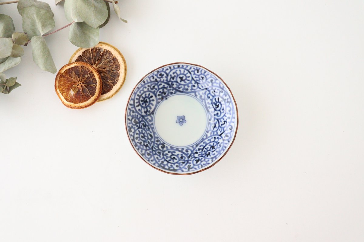 Sauce Plate Blue Arabesque | Hasami Ware