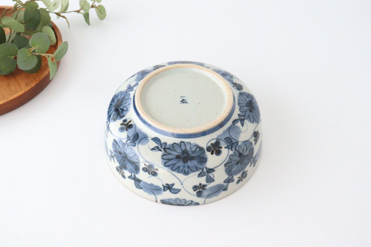 Large Bowl Blue Flowers | Serving Bowl Hasami Ware