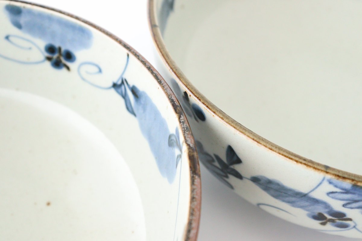 Large Bowl Blue Flowers | Serving Bowl Hasami Ware