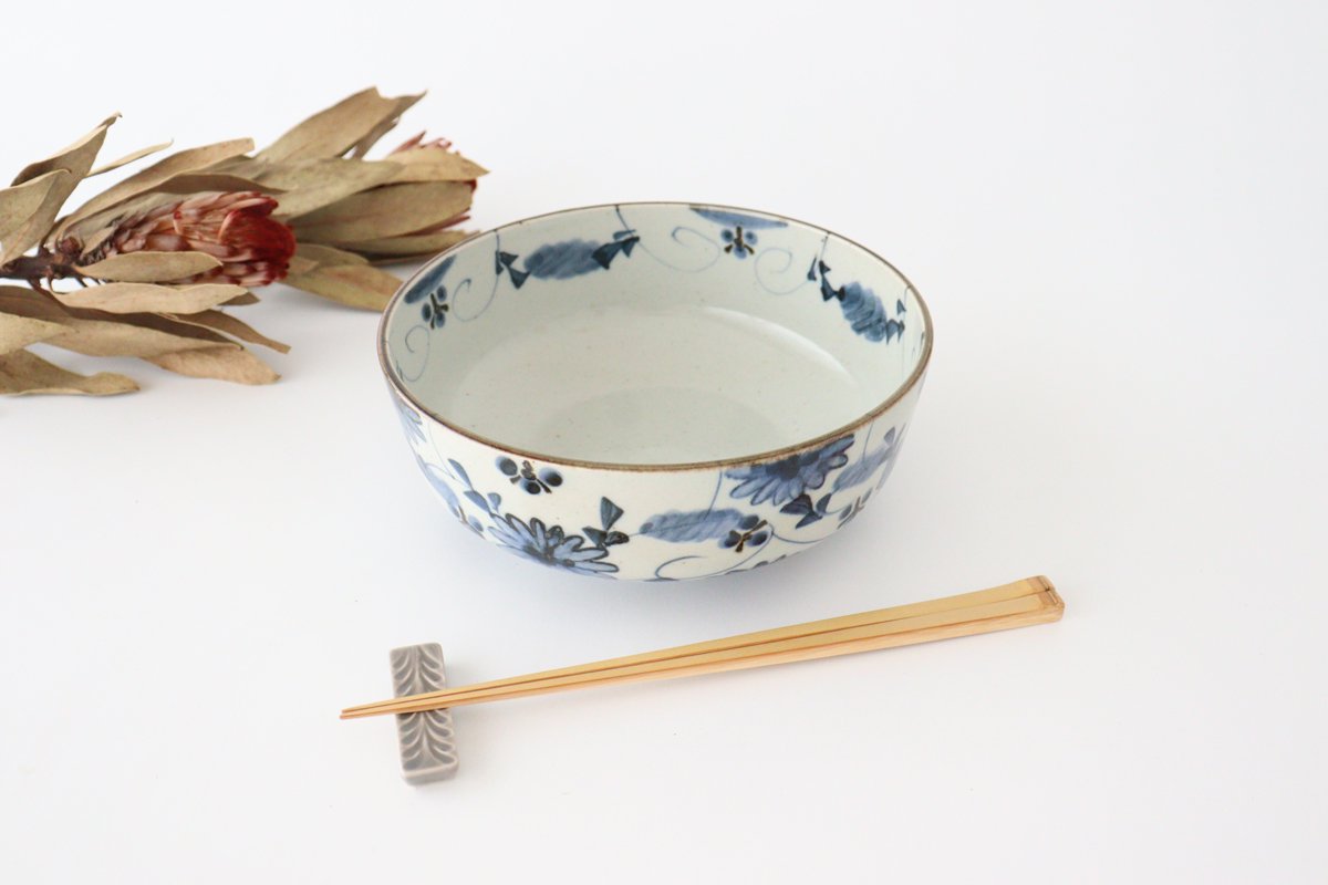 Large Bowl Blue Flowers | Serving Bowl Hasami Ware