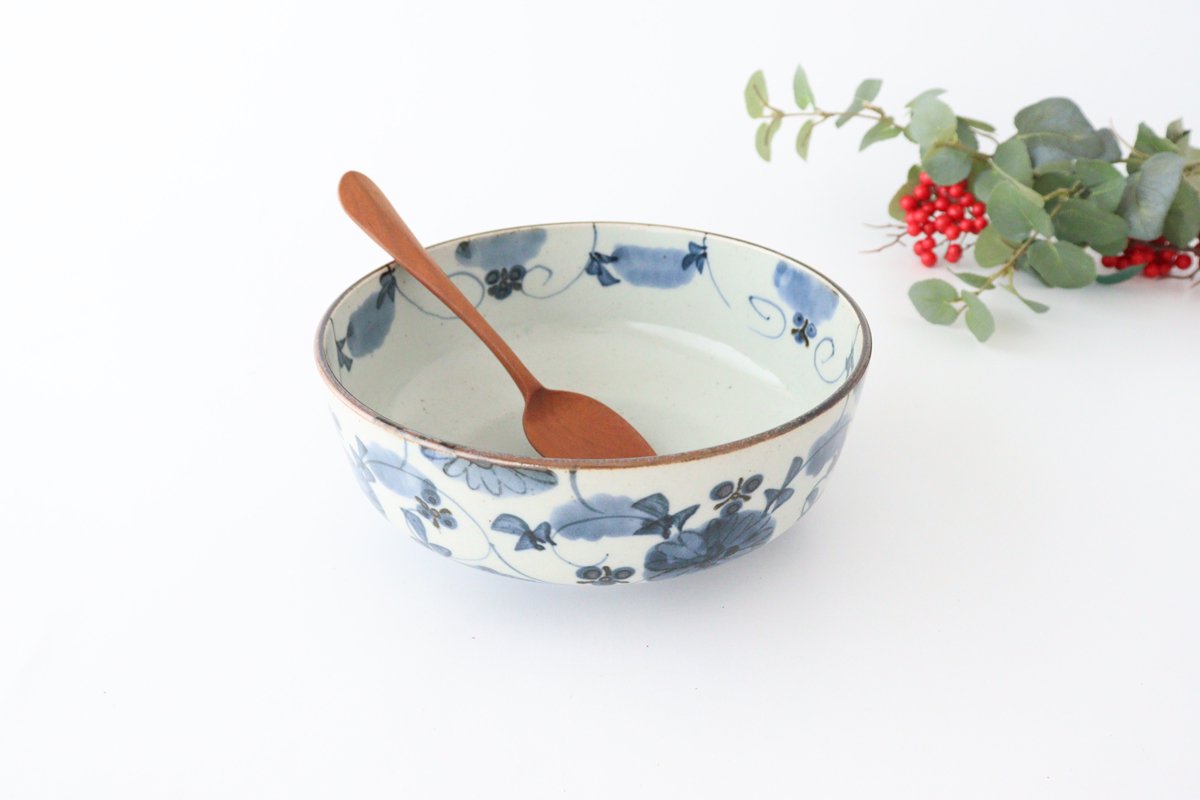 Large Bowl Blue Flowers | Serving Bowl Hasami Ware