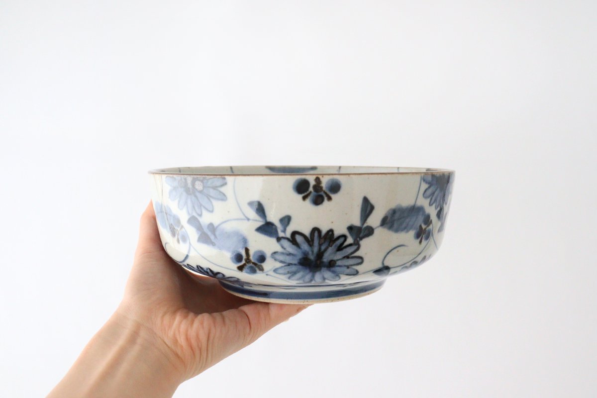 Large Bowl Blue Flowers | Serving Bowl Hasami Ware