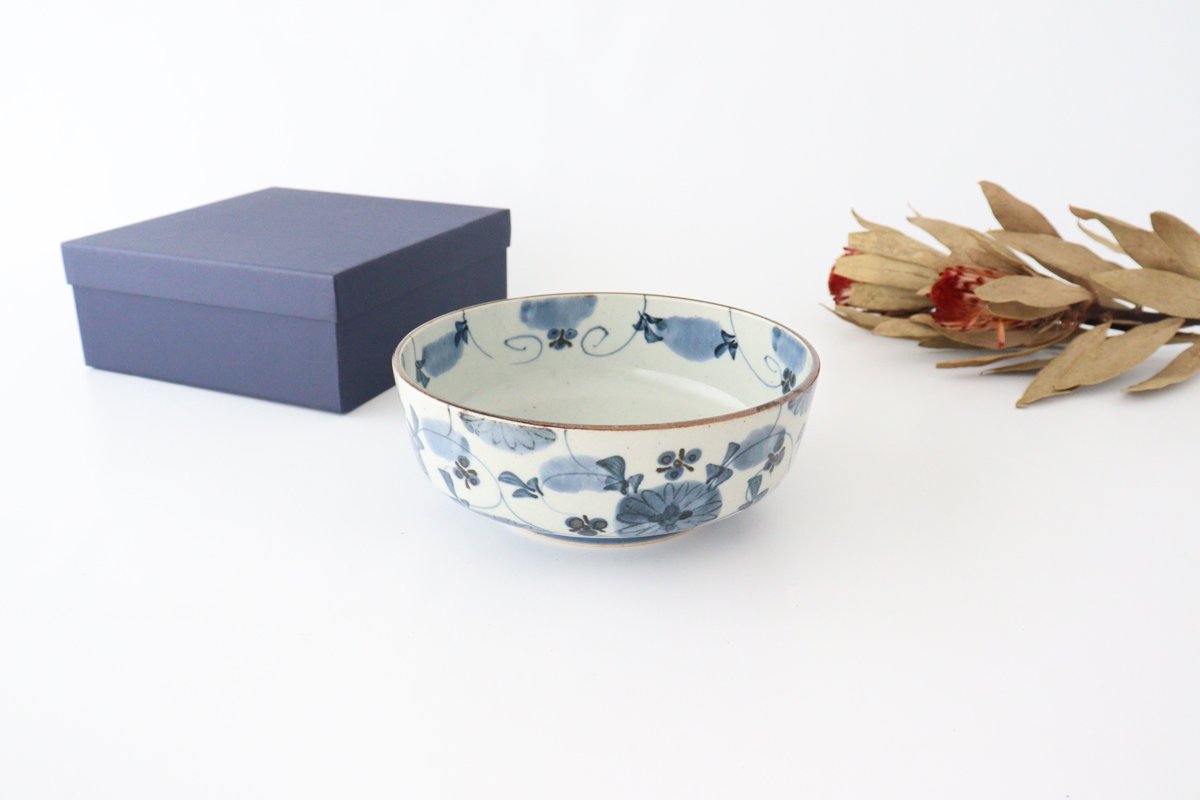 Large Bowl Blue Flowers | Serving Bowl Hasami Ware