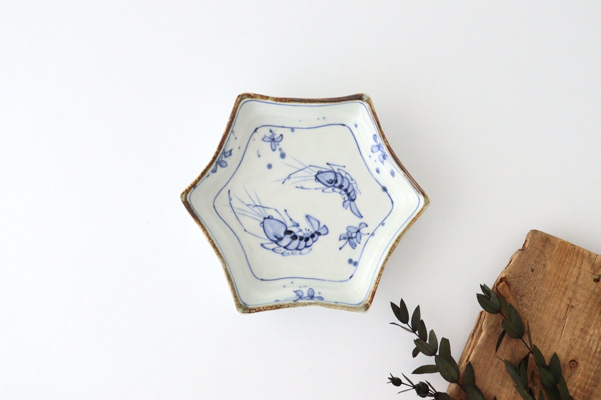 Hexagonal Plate Shrimp | Mino Ware