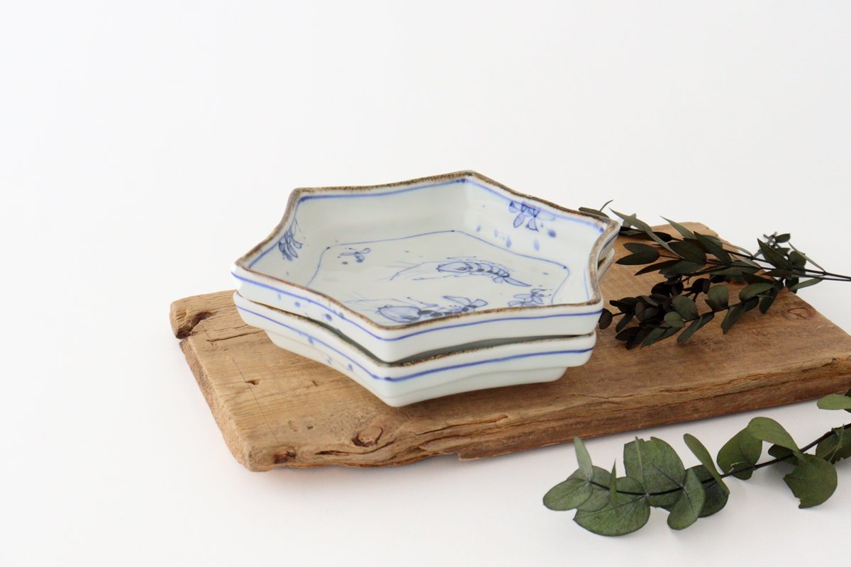 Hexagonal Plate Shrimp | Mino Ware