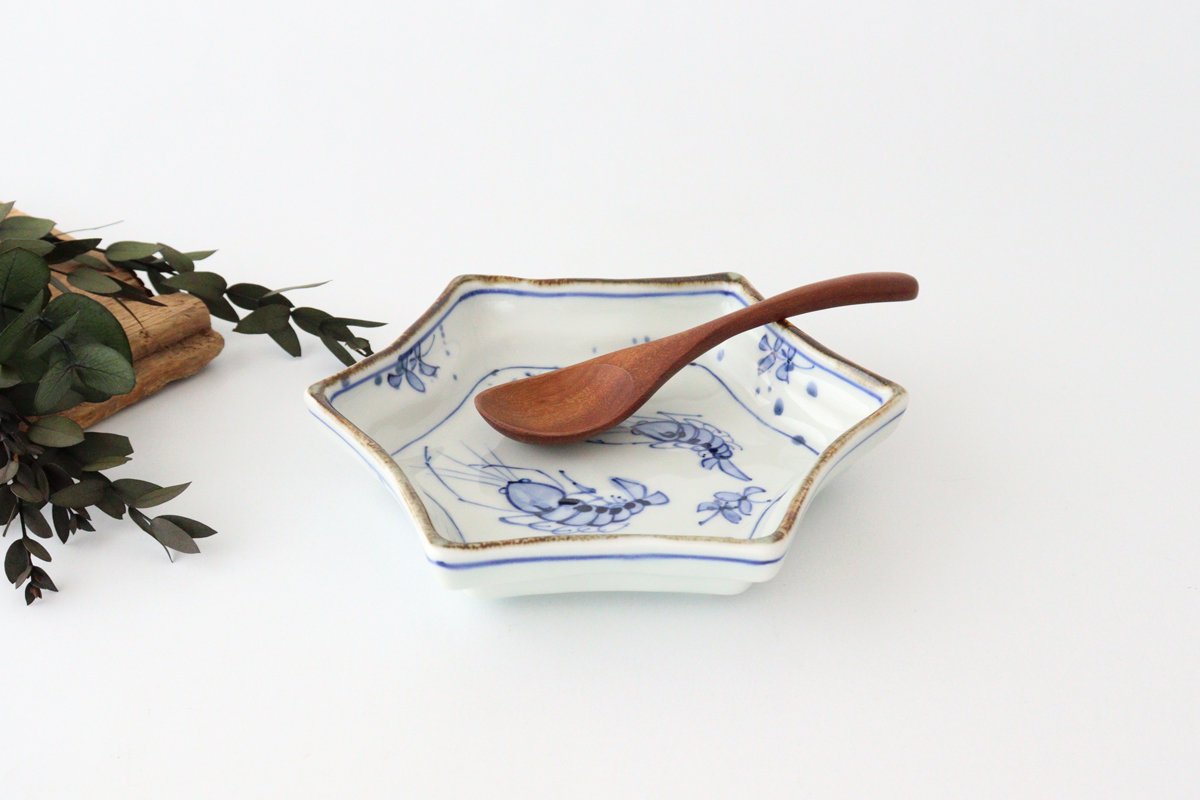 Hexagonal Plate Shrimp | Mino Ware
