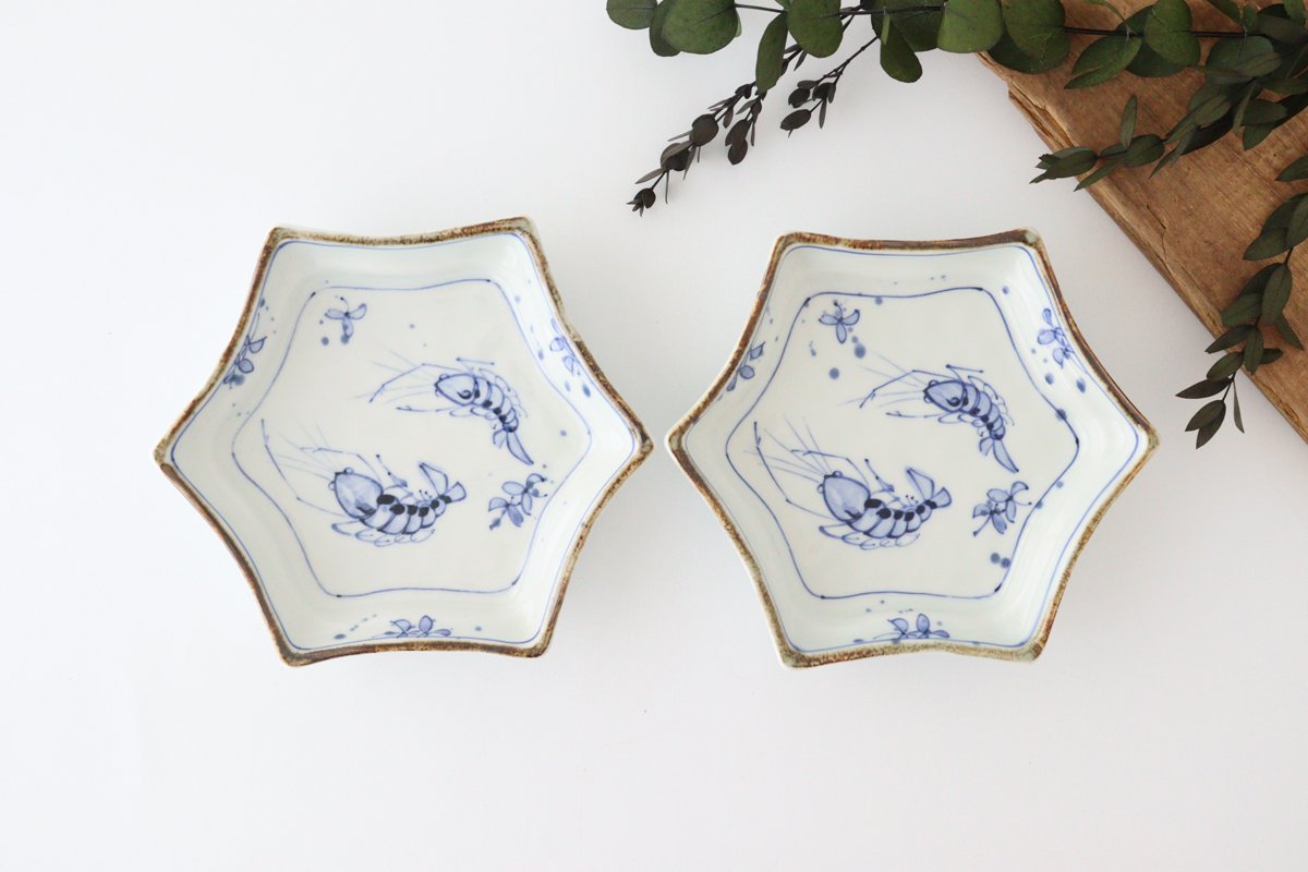 Hexagonal Plate Shrimp | Mino Ware