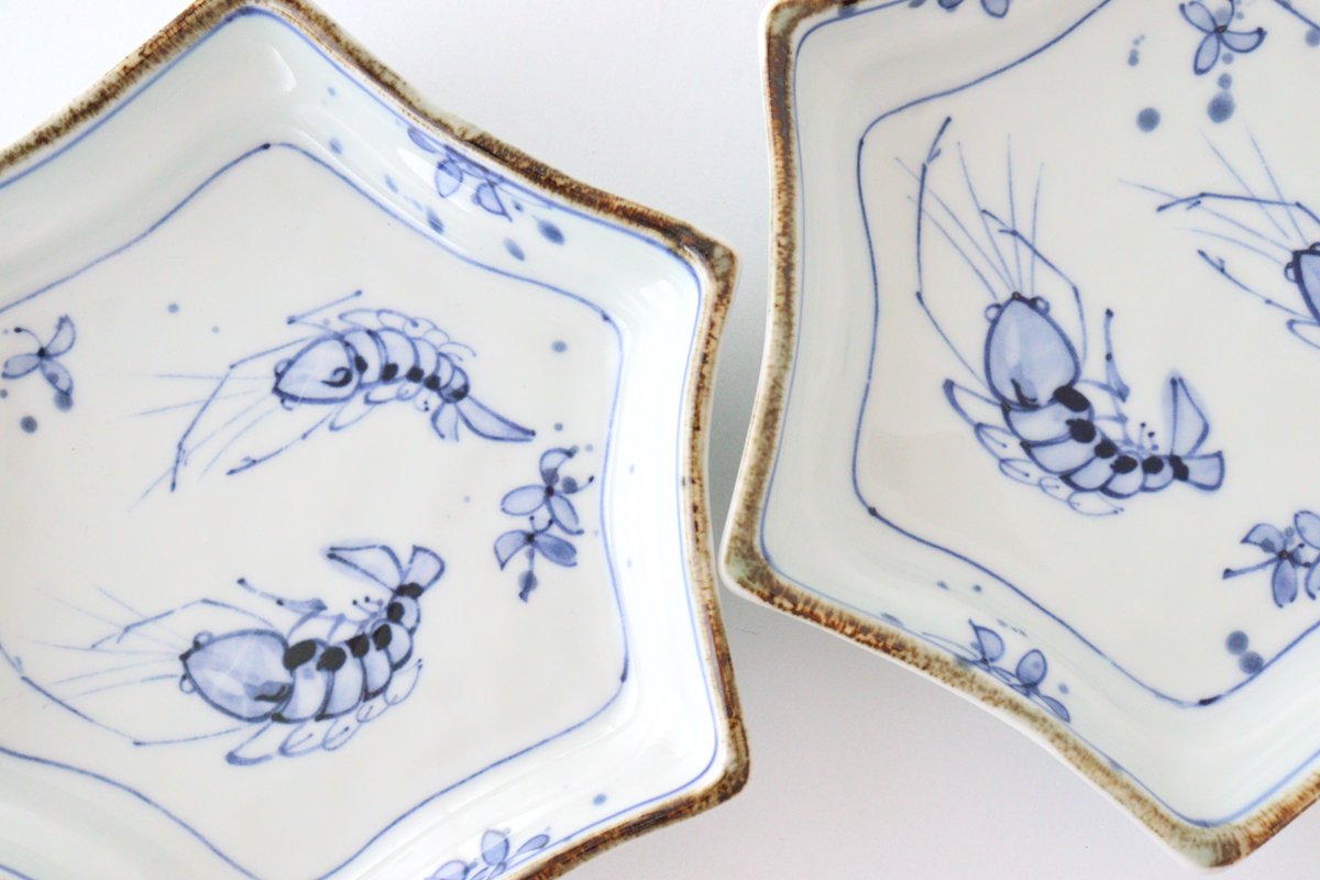Hexagonal Plate Shrimp | Mino Ware