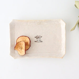 Kitagama Kasen Kato Hiroshige Rectangle Plate Shino | Sushi Plate Seto Ware-TOP