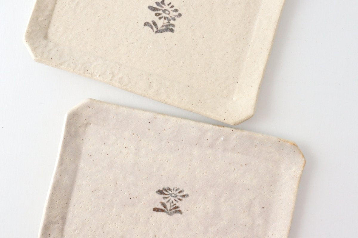 Kitagama Kasen Kato Hiroshige Rectangle Plate Shino | Sushi Plate Seto Ware-Detail11