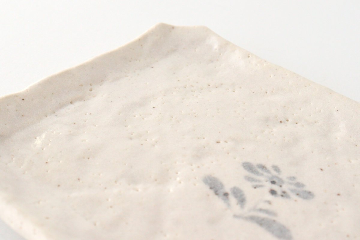 Kitagama Kasen Kato Hiroshige Rectangle Plate Shino | Sushi Plate Seto Ware-Detail13