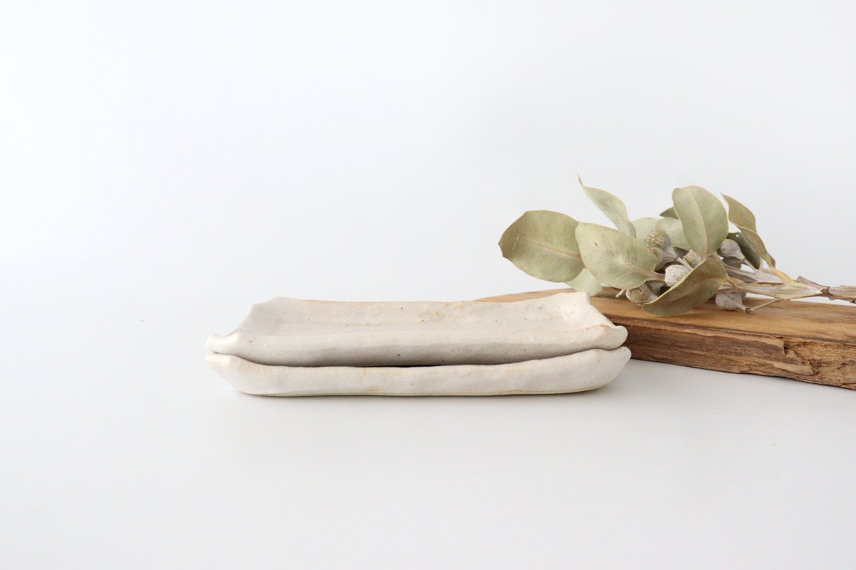 Kitagama Kasen Kato Hiroshige Rectangle Plate Shino | Sushi Plate Seto Ware-Detail6