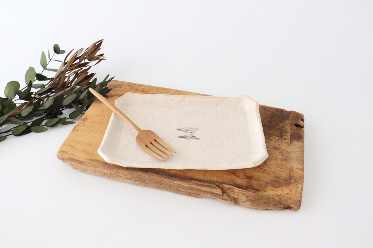 Kitagama Kasen Kato Hiroshige Rectangle Plate Shino | Sushi Plate Seto Ware-Detail7