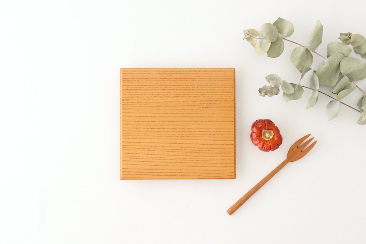 Aizawa Wood Crafts KITO Square Dessert Plate Zelkova