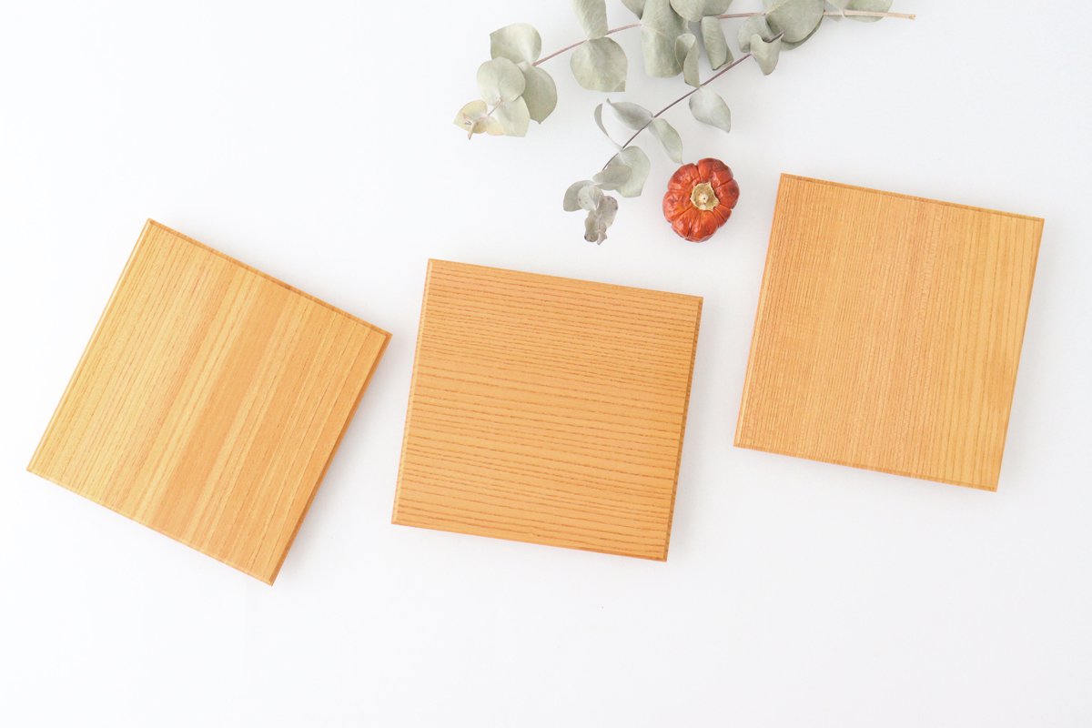 Aizawa Wood Crafts KITO Square Dessert Plate Zelkova