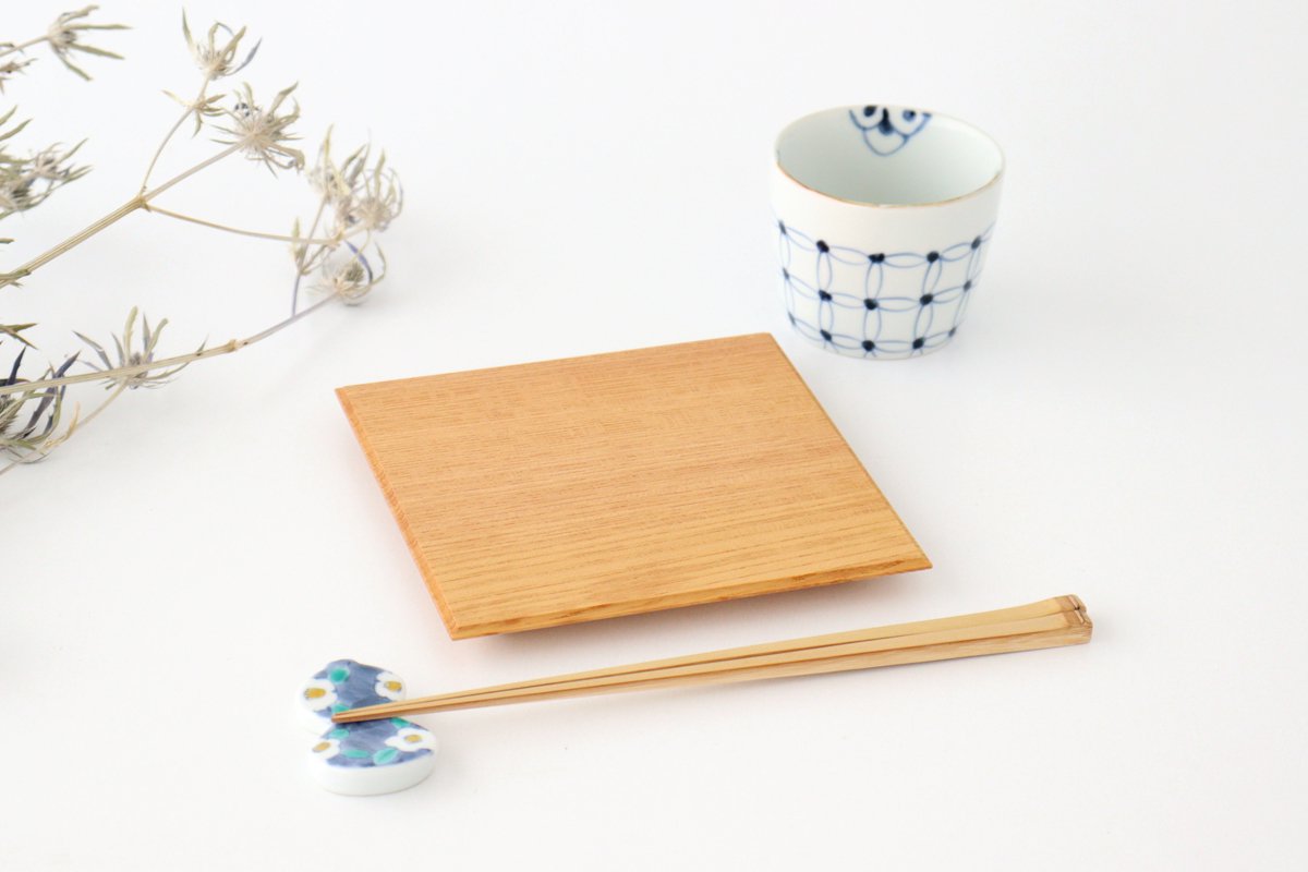 Aizawa Wood Crafts KITO Square Dessert Plate Zelkova