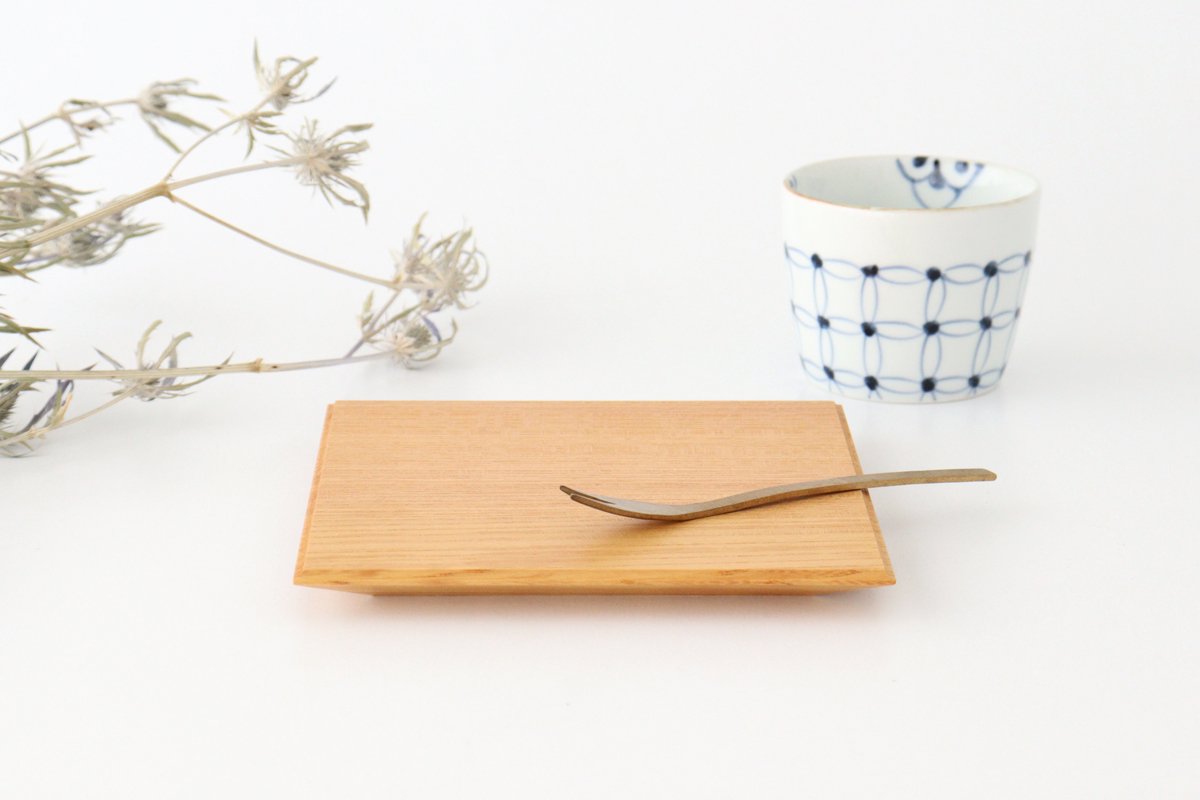 Aizawa Wood Crafts KITO Square Dessert Plate Zelkova