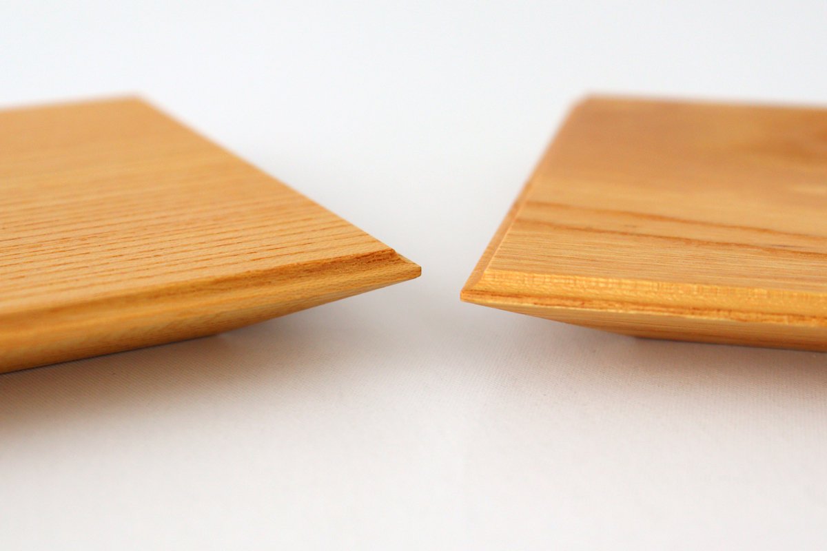 Aizawa Wood Crafts KITO Square Dessert Plate Zelkova
