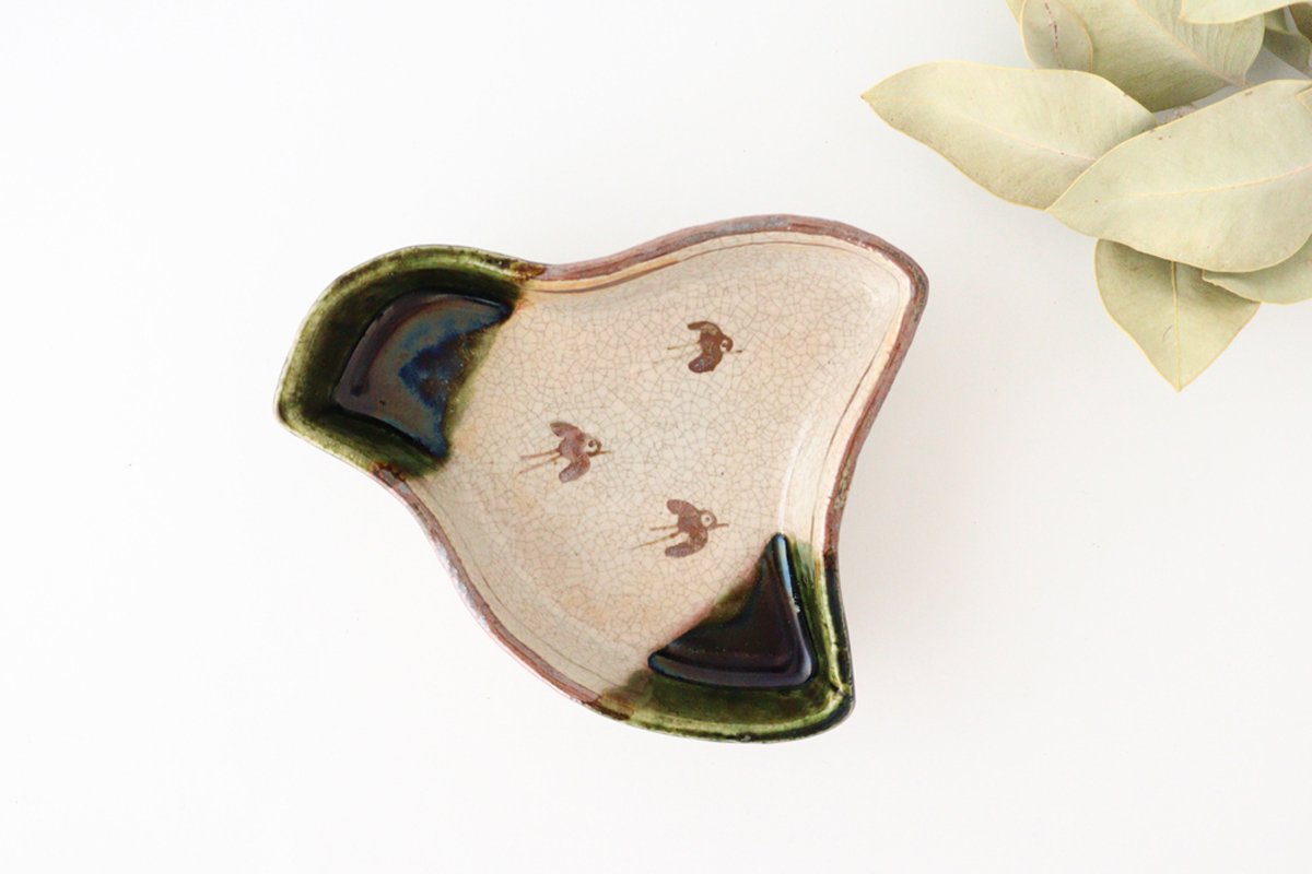 Kitagama Kasen Kato Hiroshige Side Plate Oribe Chidori | Seto Ware