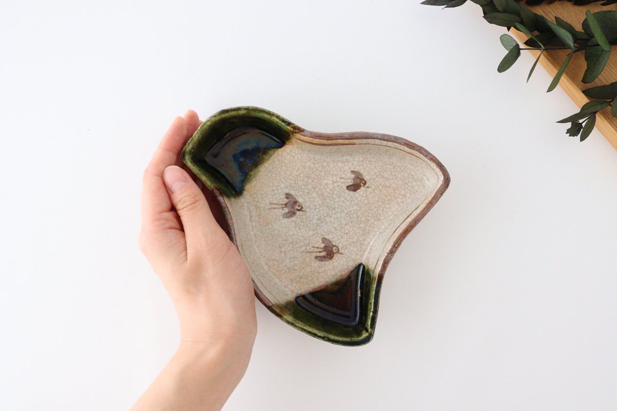 Kitagama Kasen Kato Hiroshige Side Plate Oribe Chidori | Seto Ware