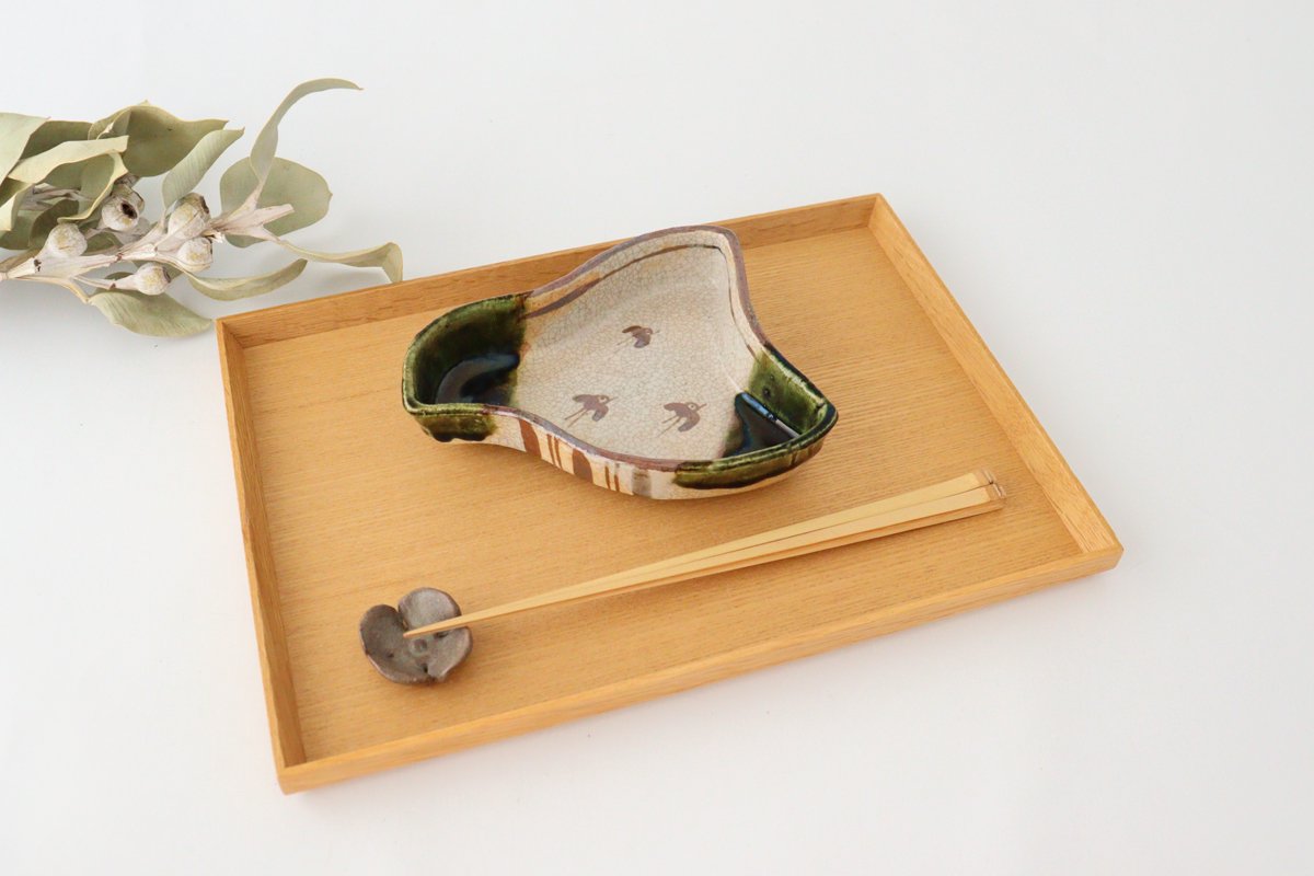 Kitagama Kasen Kato Hiroshige Side Plate Oribe Chidori | Seto Ware