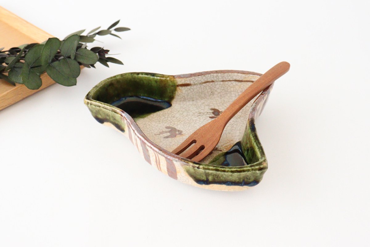 Kitagama Kasen Kato Hiroshige Side Plate Oribe Chidori | Seto Ware