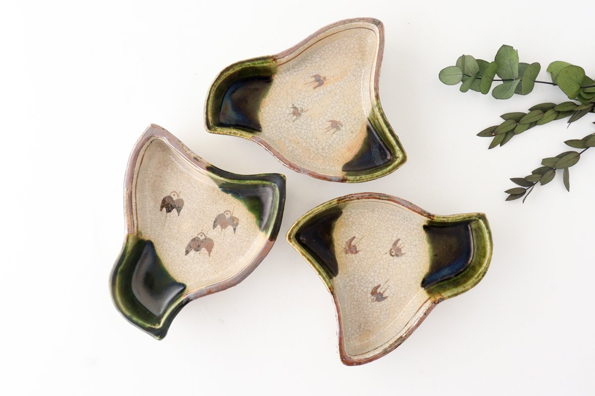 Kitagama Kasen Kato Hiroshige Side Plate Oribe Chidori | Seto Ware