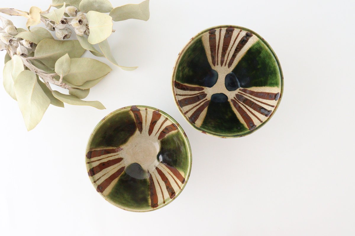 Kitagama Kasen Hiroshige Kato Oribe Hexagonal Rice Bowl | Seto Ware