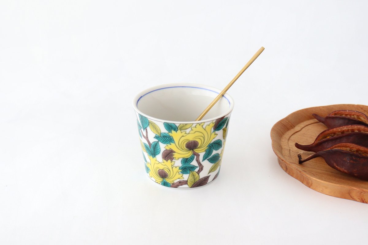 Seikou Kiln Soba Choko Colored Peony | Free Cup Kutani Ware