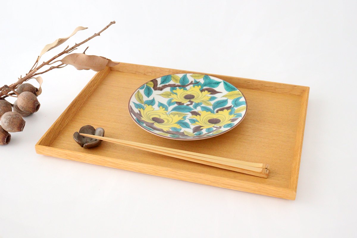 Seikou kiln Round Plate Old Kutani Colored Picture Peony 15cm/5.9in | Kutani Ware