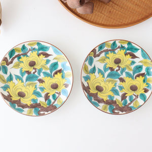 Seikou kiln Round Plate Old Kutani Colored Picture Peony 15cm/5.9in | Kutani Ware-Detail8