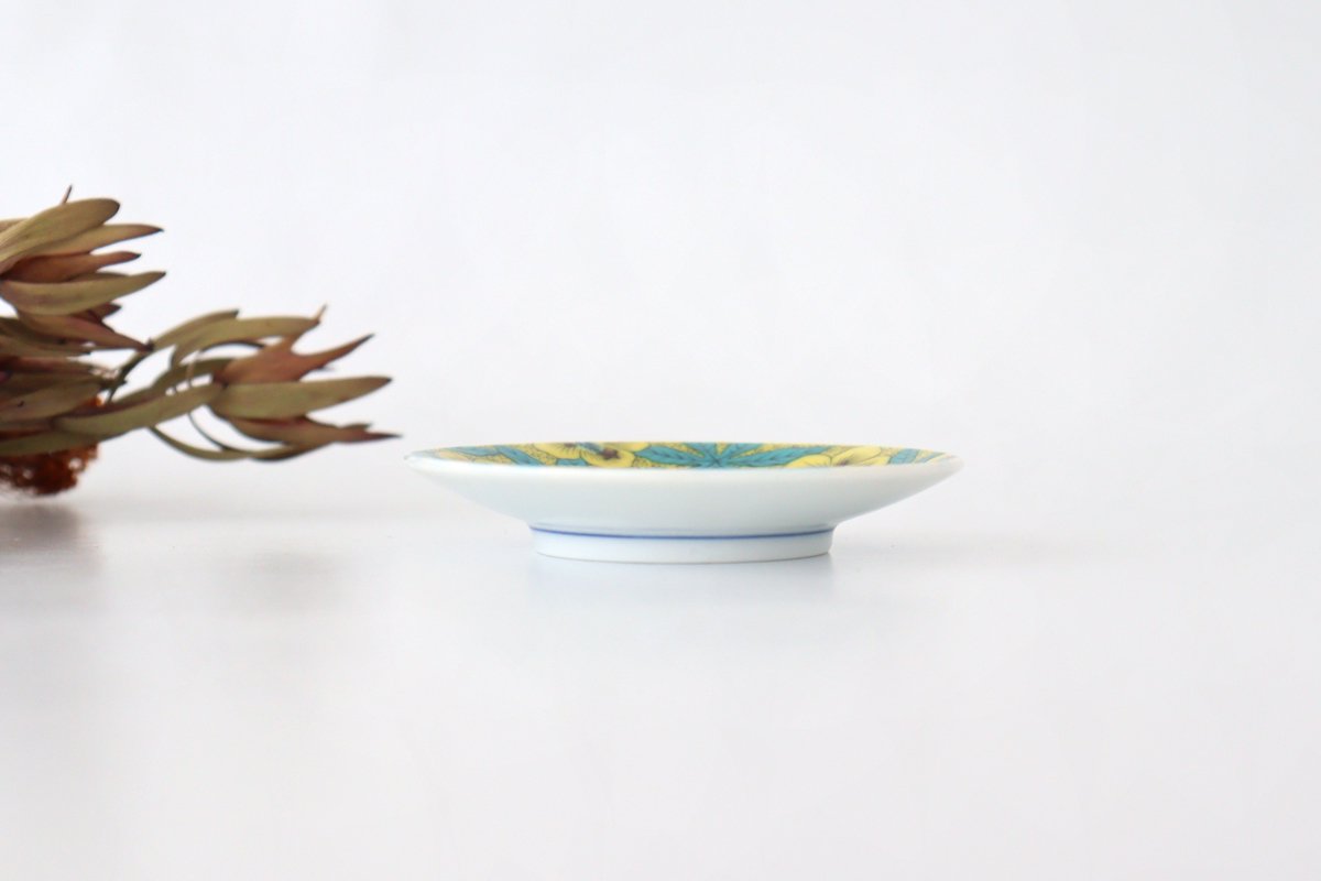 Seikou Kiln Sauce Plate Yoshidaya-style Aoi | Kutani Ware-Detail2