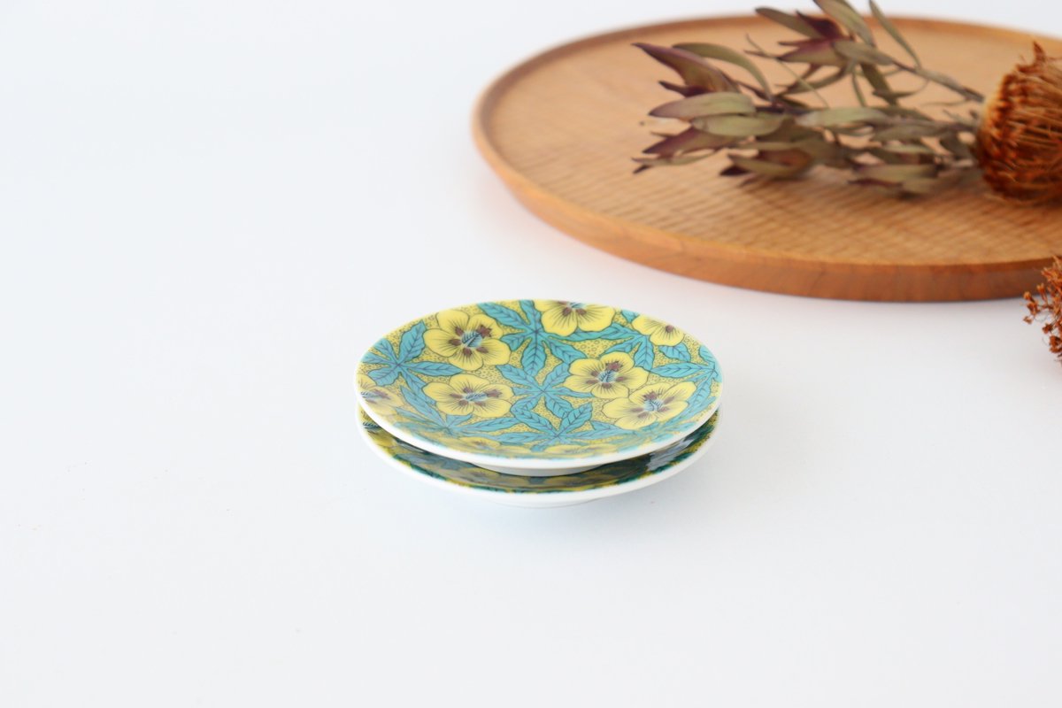 Seikou Kiln Sauce Plate Yoshidaya-style Aoi | Kutani Ware
