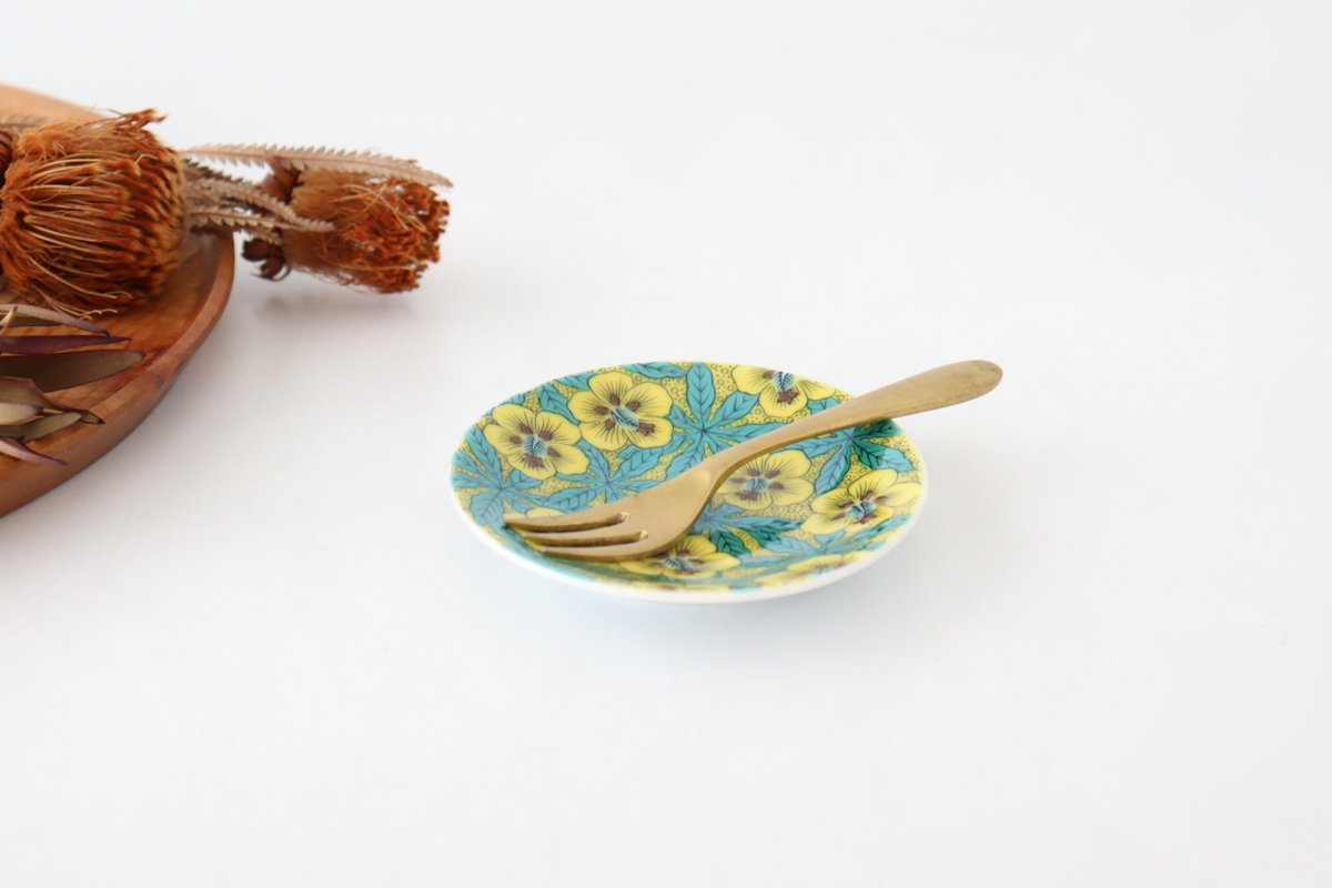 Seikou Kiln Sauce Plate Yoshidaya-style Aoi | Kutani Ware