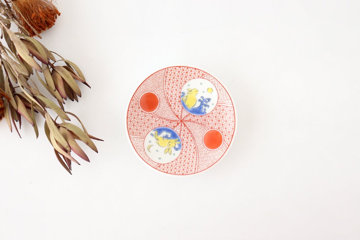 Seikou Kiln Sauce Plate Rabbit | Kutani Ware-TOP