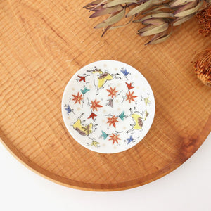 Seikou Kiln Sauce Plate Deer and Maple | Kutani Ware-TOP