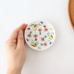 Seikou Kiln Sauce Plate Deer and Maple | Kutani Ware-Detail3