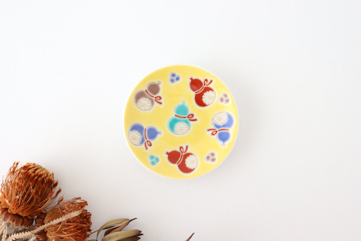 Seikou Kiln Sauce Plate Six Gourds | Kutani Ware