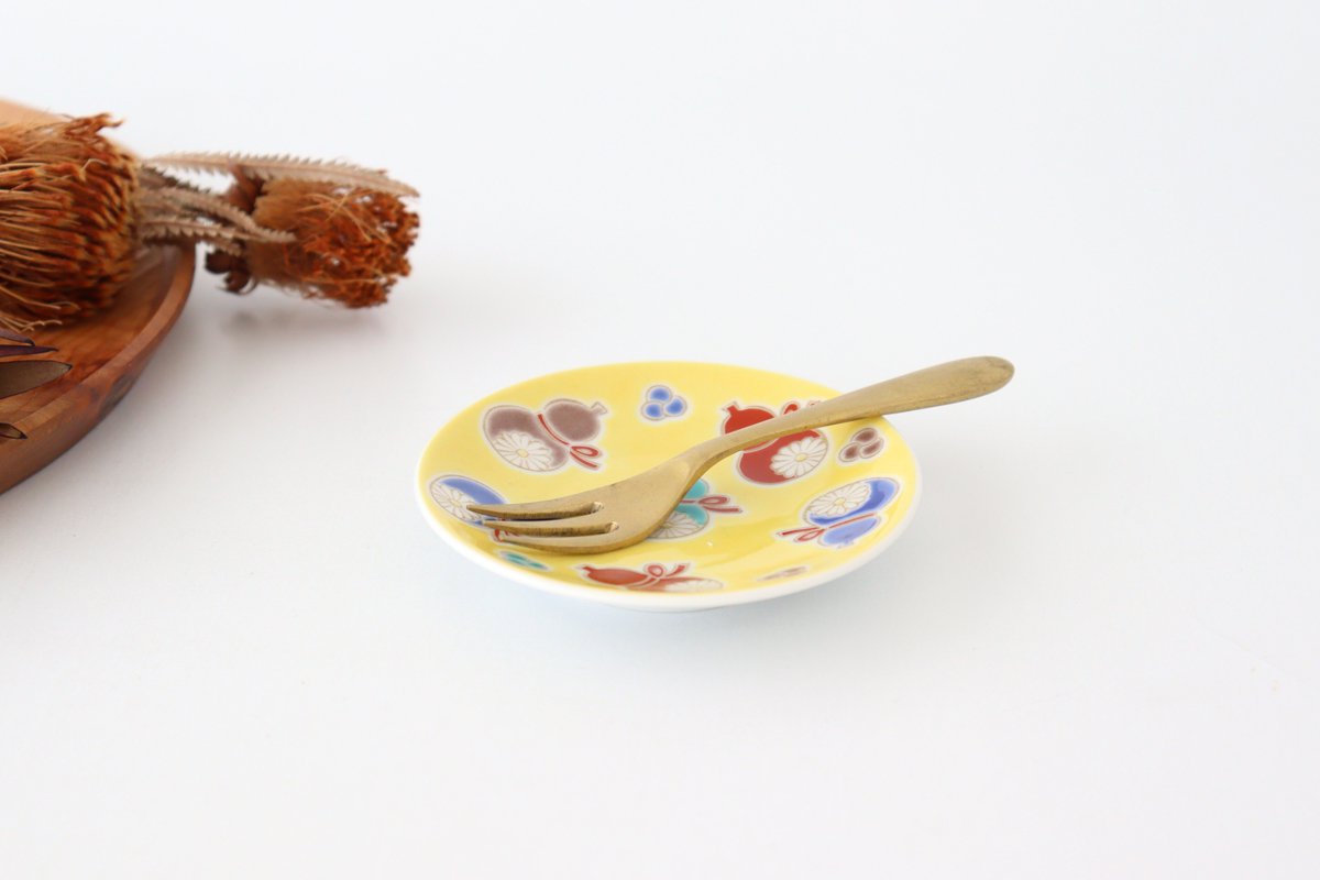 Seikou Kiln Sauce Plate Six Gourds | Kutani Ware