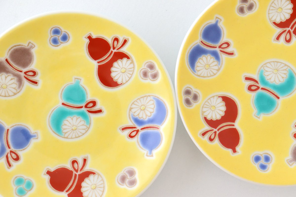 Seikou Kiln Sauce Plate Six Gourds | Kutani Ware