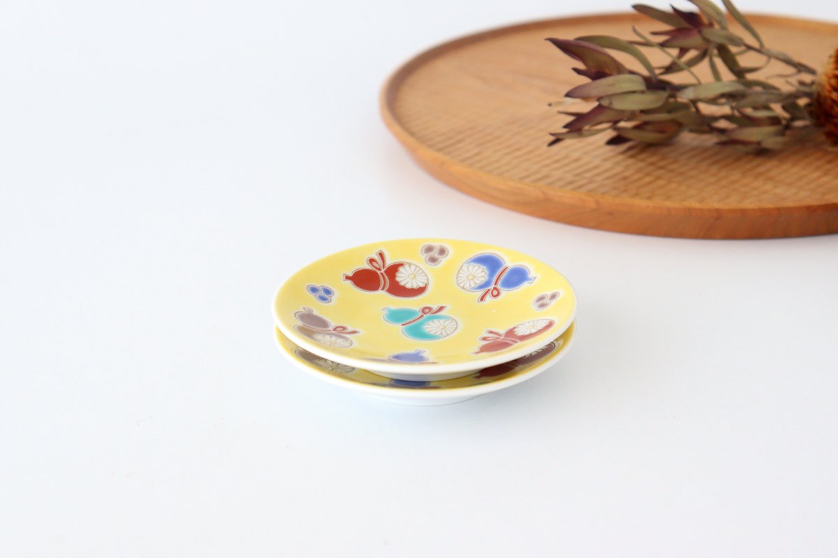 Seikou Kiln Sauce Plate Six Gourds | Kutani Ware