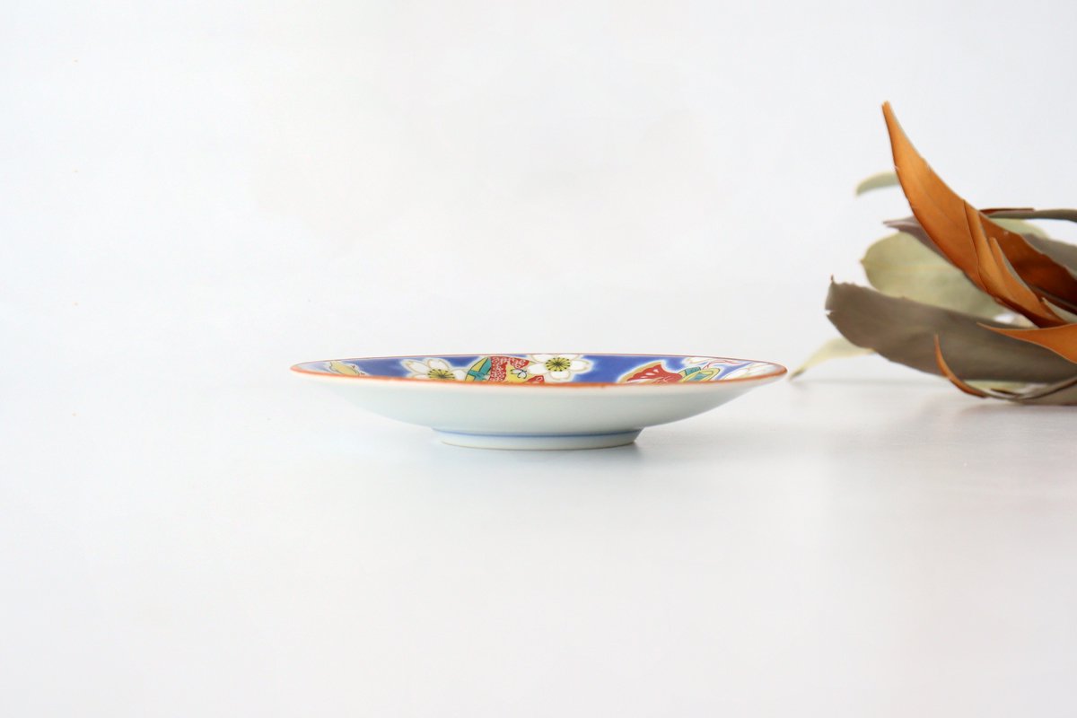 Seikou Kiln Small Plate Sakura and Lucky Items | Kutani Ware