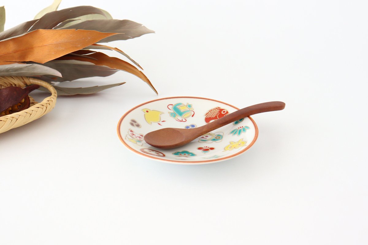 Seikou Kiln Small Plate Luckey Charms White | Kutani Ware