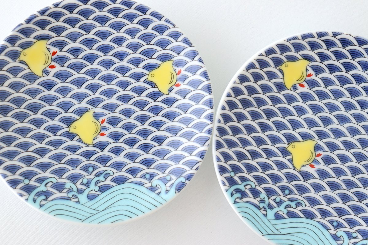 Seikou Kiln Sauce Plate Chidori | Kutani Ware