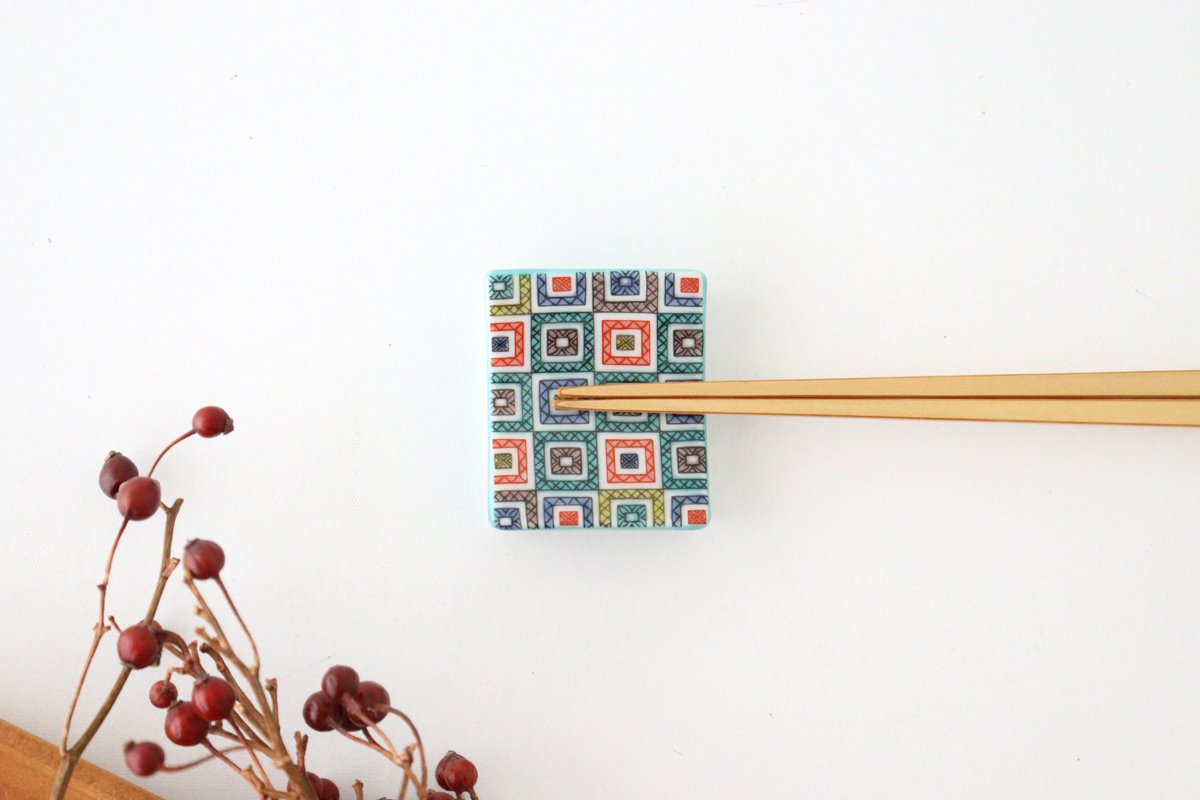 Seikou Kiln Colored Chopstick Rest Stone Pavement | Hashioki Kutani Ware-TOP