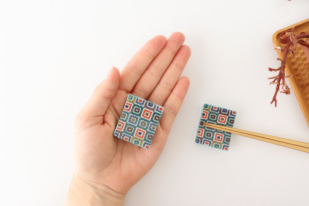 Seikou Kiln Colored Chopstick Rest Stone Pavement | Hashioki Kutani Ware-Detail4